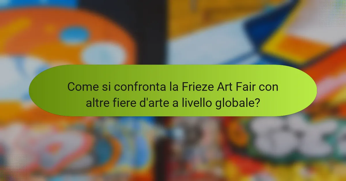 Come si confronta la Frieze Art Fair con altre fiere d'arte a livello globale?