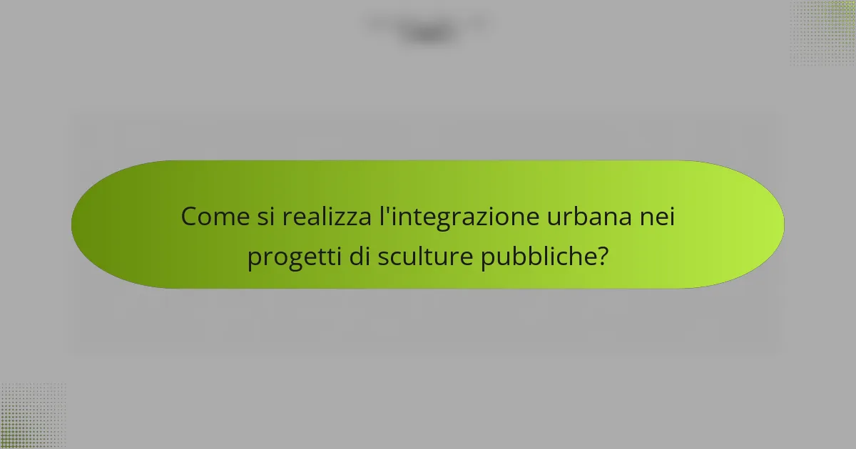 Come si realizza l'integrazione urbana nei progetti di sculture pubbliche?