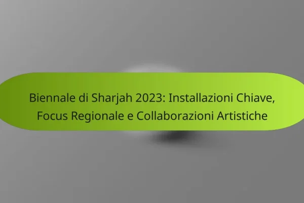 Biennale di Sharjah 2023: Installazioni Chiave, Focus Regionale e Collaborazioni Artistiche