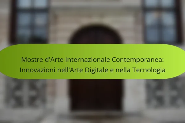 Mostre d’Arte Internazionale Contemporanea: Innovazioni nell’Arte Digitale e nella Tecnologia