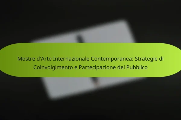 Mostre d’Arte Internazionale Contemporanea: Strategie di Coinvolgimento e Partecipazione del Pubblico
