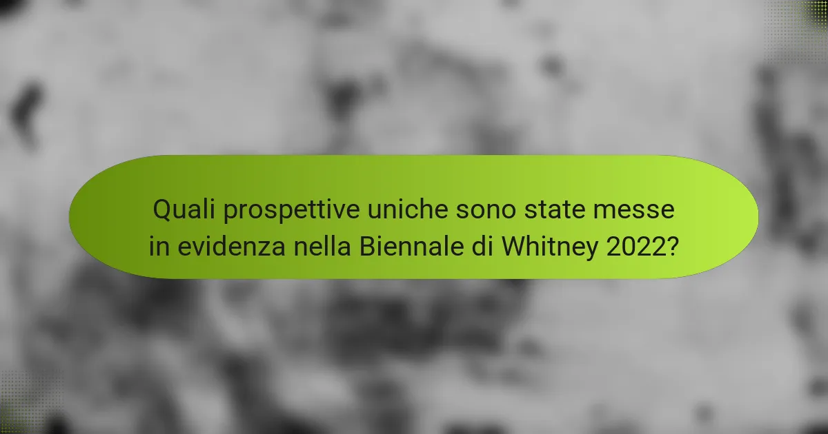 Quali prospettive uniche sono state messe in evidenza nella Biennale di Whitney 2022?
