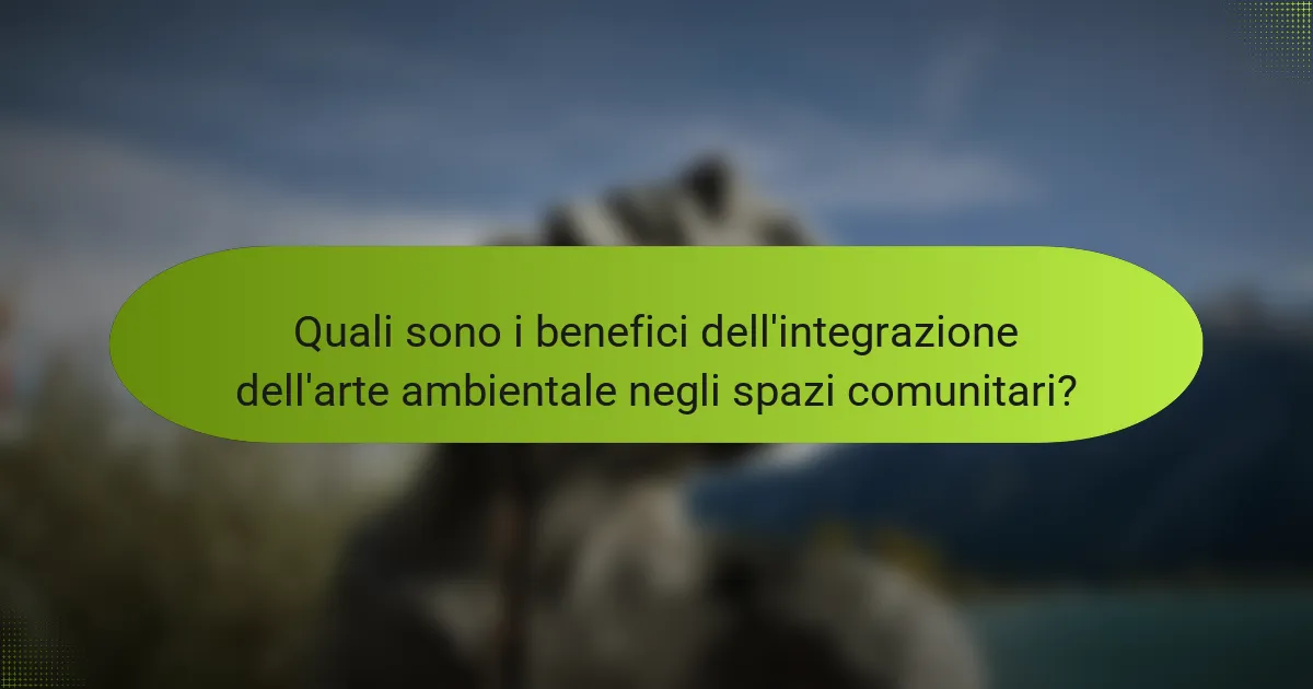 Quali sono i benefici dell'integrazione dell'arte ambientale negli spazi comunitari?